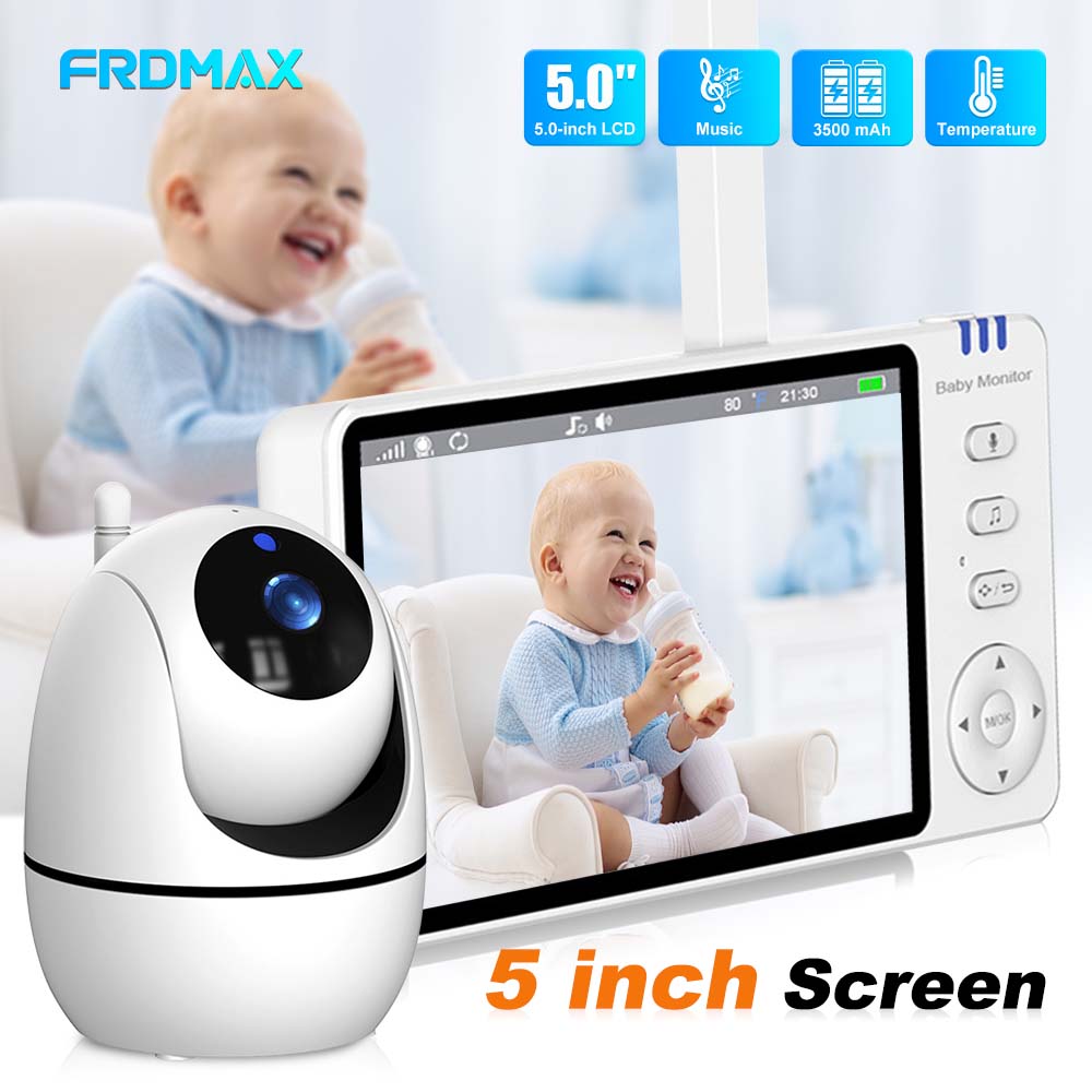 Baby Nursery Camera - 5-дюймовая видеоняня, внутренняя беспроводная двусторонняя аудиосвязь,