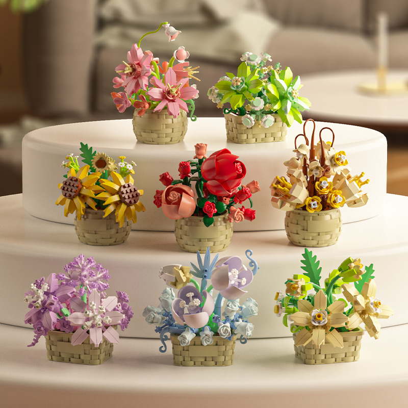 Baby Nursery Gifts - Взрослый букет цветов с микрочистками, строительные