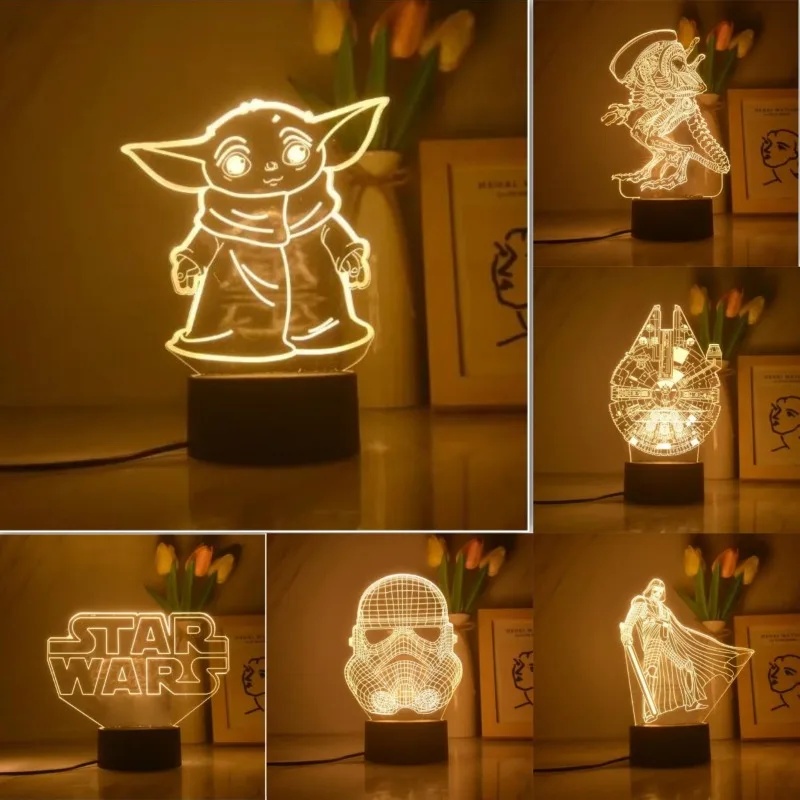 Baby Yoda Nursery - Мультяшная 3D-лампа в стиле аниме: ночник