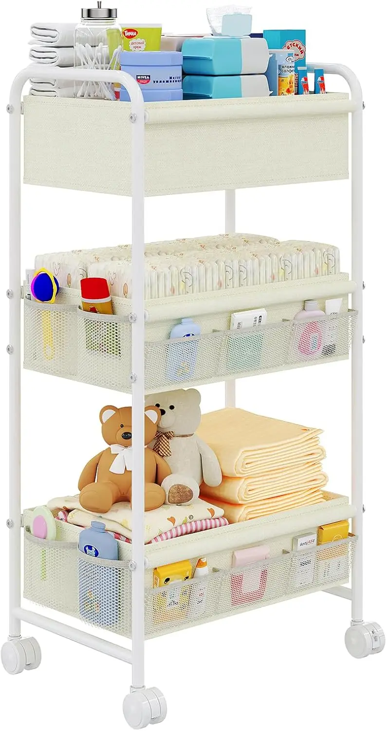 Baby Nursery Cart - Трехъярусная тележка-органайзер для детских подгузников с