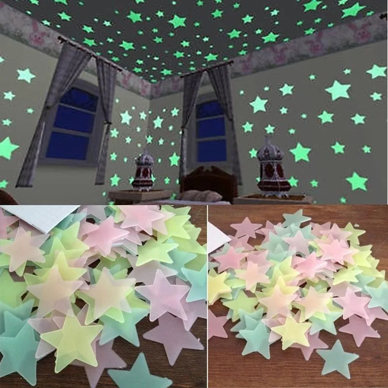 Baby Nursery Vinyl - 100 шт. флуоресцентных светящихся в темноте