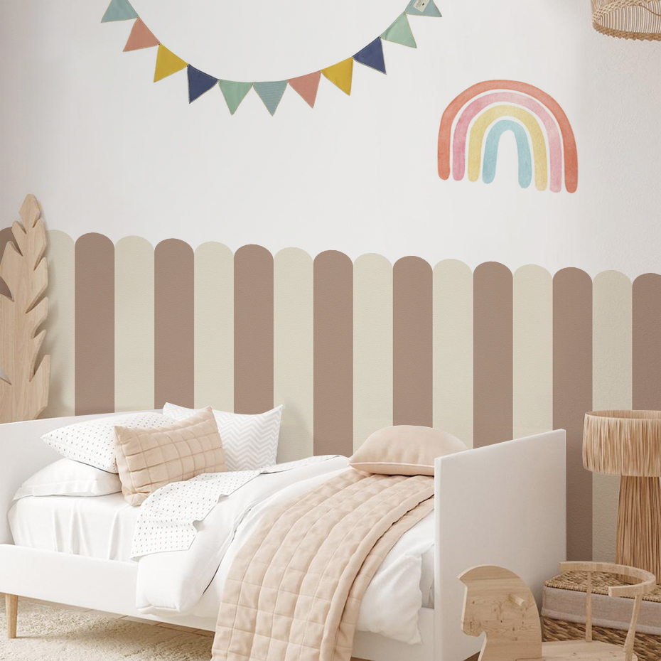 Baby Nursery Vinyl - Многоцветные обои с дугой в вертикальную