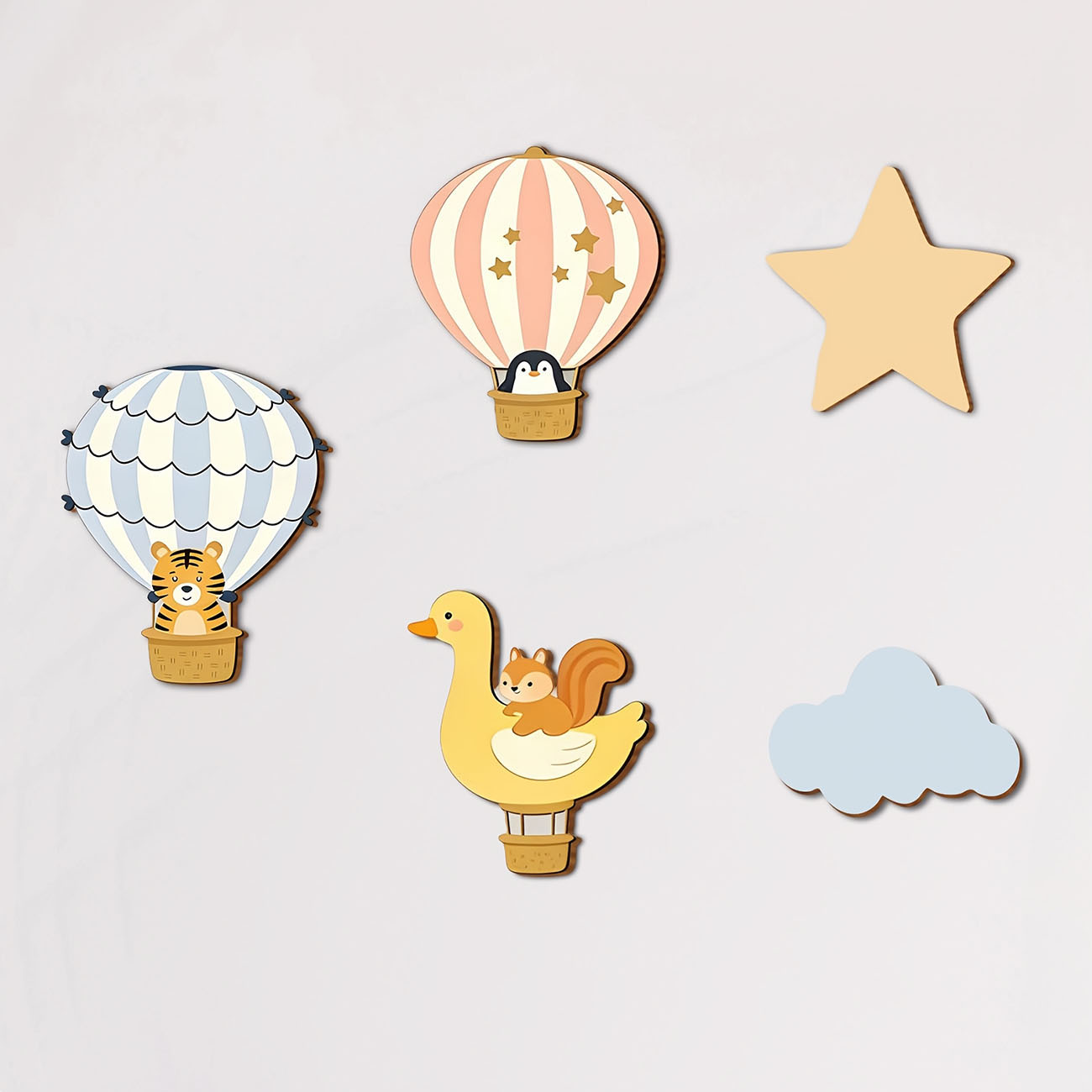 Baby Nursery Vinyl - Набор из 5 деревянных наклеек на