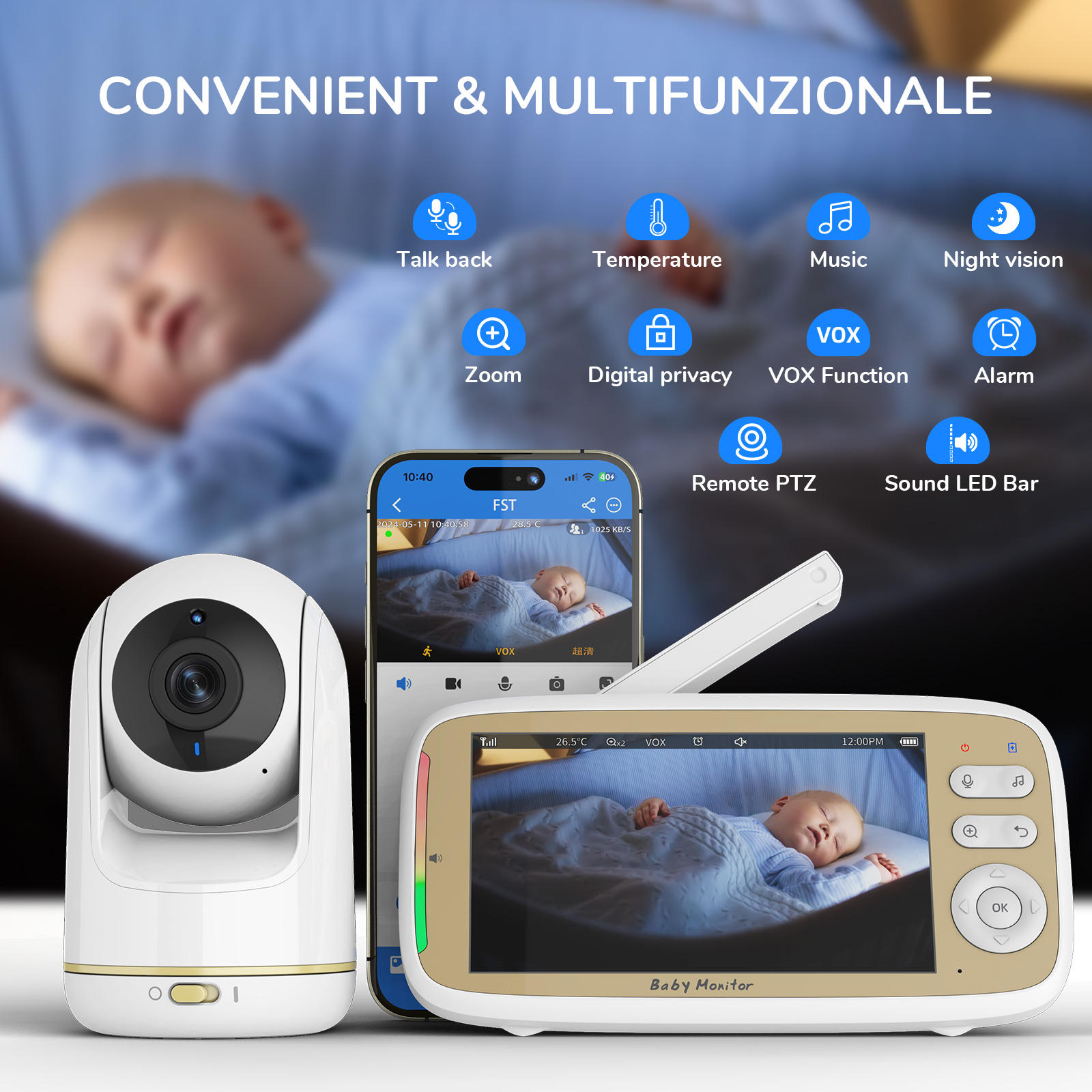 Видеоняня VB803 PRO HD 720P с  – обзор и цена Baby Nursery Camera