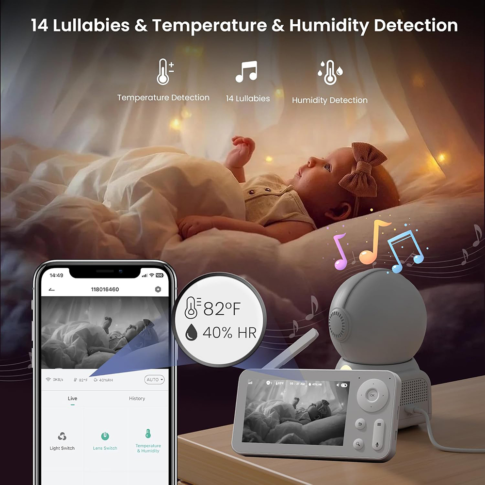 2K радионяня с 2 камерами и ау – обзор и цена Baby Nursery Temperature