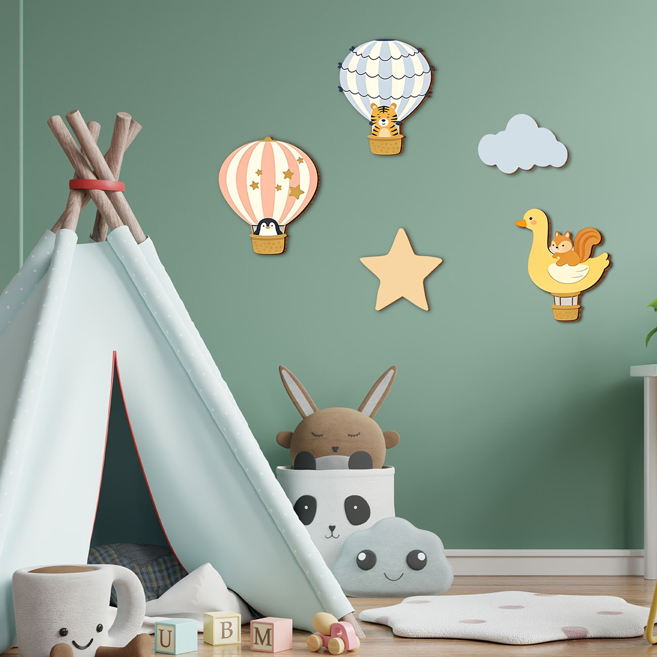 Набор из 5 деревянных наклеек  – обзор и цена Baby Nursery Vinyl